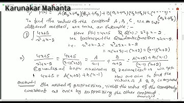 Integration of Rational functions by Partial fractions