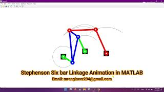 Stephenson's six bar Linkage Mechanism Animation with graphical analysis || MATLAB