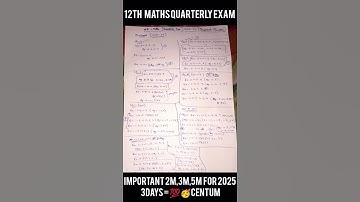 12TH MATHS QUARTERLY IMPORTANT 3DAYS=💯 QUESTIONS 2025🥳#12thclass#maths#centum#importantquestions#xam