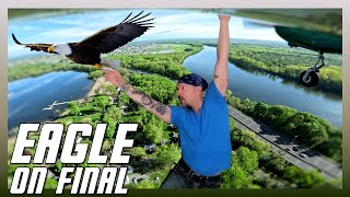 Breathtaking Approach: Piper Warrior's Eagle Encounter over Hartford's Stunning Scenery