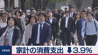 家計調査 3.9％減