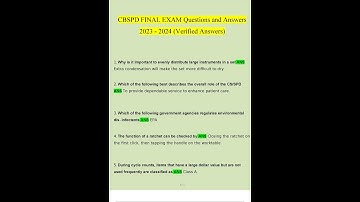 CBSPD FINAL EXAM Questions and Answers 2023   2024 Verified Answers by Expert