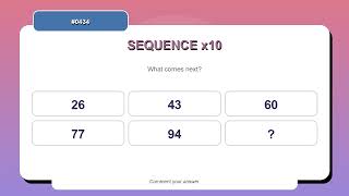 Sequence Challenge #0434 | 10 Sequence and Pattern Practice Questions