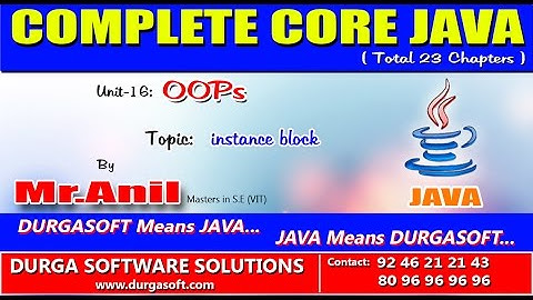Core Java - OOPs   instance block
