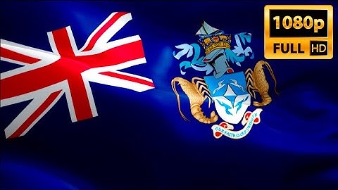 Tristan da Cunha waving flag. National 3d Port of Spain flag waving. Sign of Tristan da Cunha‎‎.