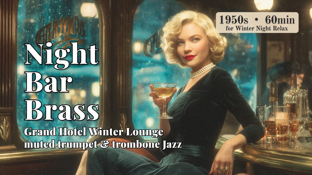 Night Bar Brass – Grand Hotel Lounge | 60min • 1950s Winter Night Jazz for Relax & Focus