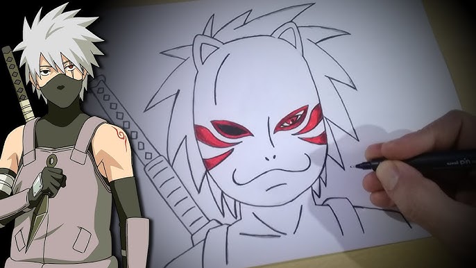 KAKASHI SEM MÁSCARA! Como Desenhar O Kakashi Com/Sem Máscara