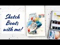 Sketch with me | Line and Wash Boats at Staithes Harbour