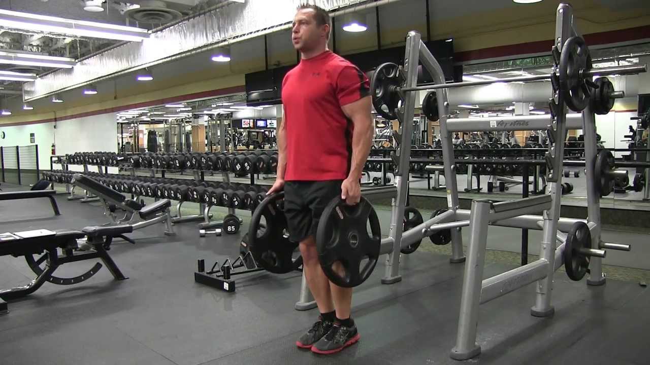 Standing Plate Shoulder Shrug YouTube