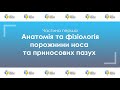 Анатомія та фізіологія порожнини носа та приносових пазух