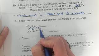 Notes 2.1 Inductive Reasoning and Conjectures