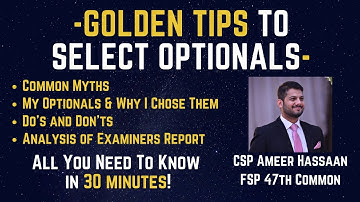 Golden Tips for CSS Optional Subjects Selection