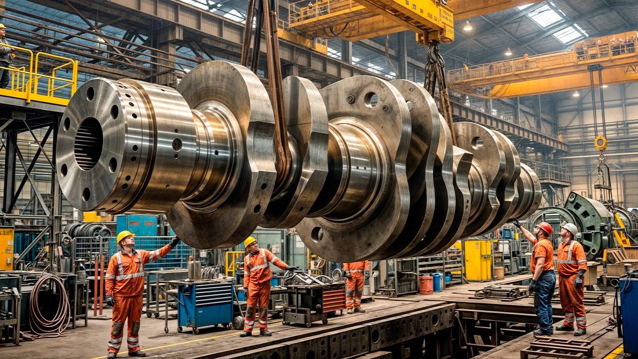 مخرطة بحجم مبنى من 3 طوابق! شاهد كيف تقطع الفولاذ كالزبدة