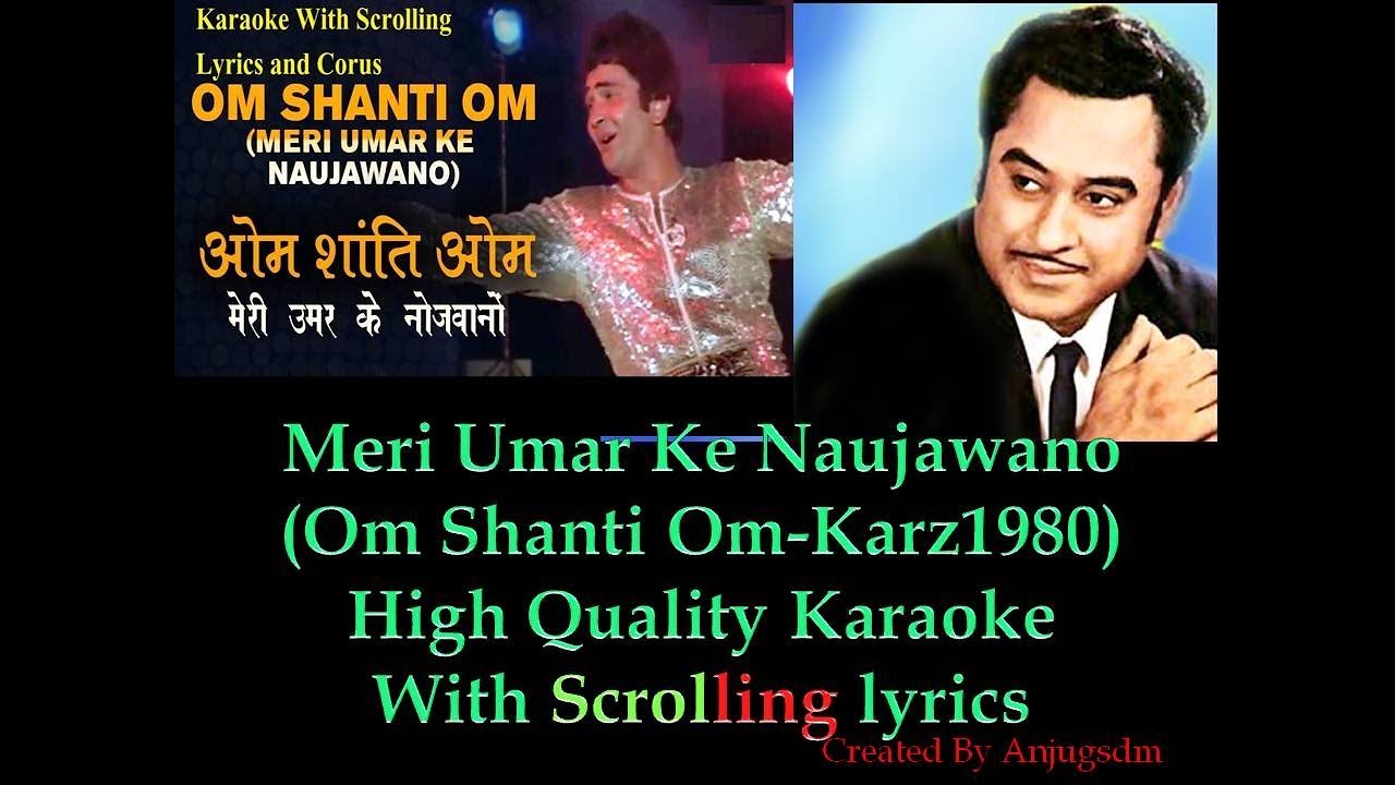 Meri Umar ke Naujawano  KARZ 1980  karaoke with scrolling lyrics High Quality With Chorus