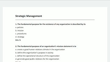 #strategic management mcq Question paper with answers mcom part 1 idol