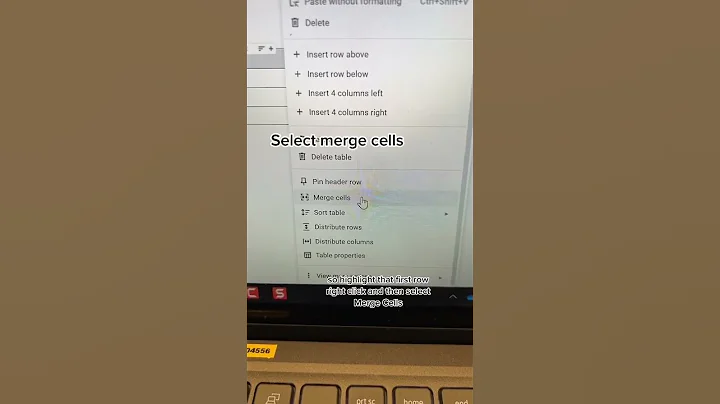 Merge Cells into a Single Row in Google Docs