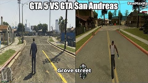 GTA 5 VS GTA San Andreas : Los Santos Places // Multi screen // 2019