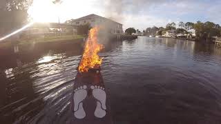Setting my paddle board on fire