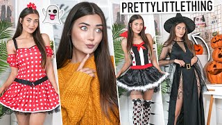 TRYING ON PRETTY LITTLE THING HALLOWEEN COSTUMES!