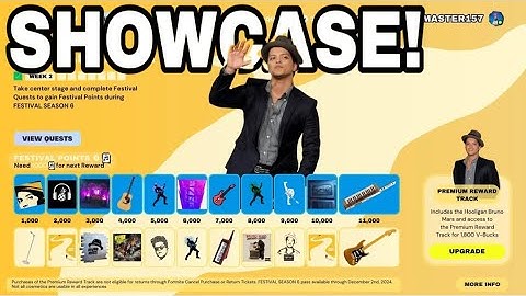 FULL Fortnite x Bruno Mars BATTLEPASS SHOWCASE! 😱 (FESTIVAL SEASON 9)