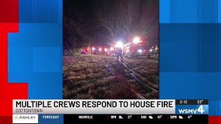Home engulfed in flames in rural Sumner County