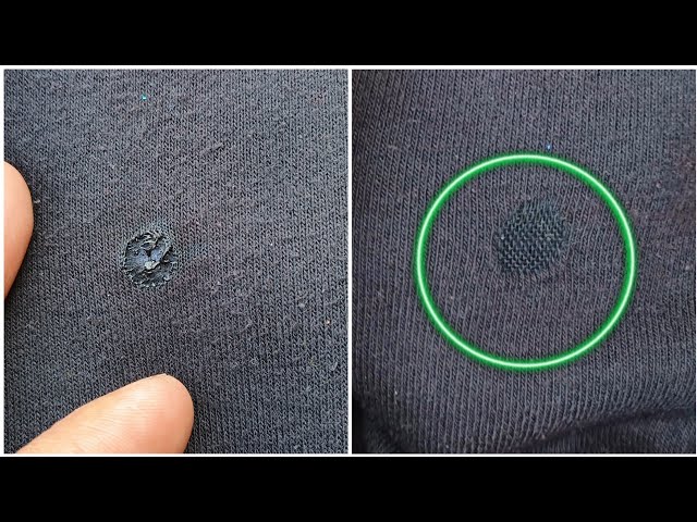 cigarette burns on clothes How to mend a cigarette burn hole on jacket | sewing hole in clothes at  home