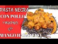 PASTA NEGRA CON POLLO Y VEGETALES EN SALSA DE MANGO-HABANERO/COMO HACER