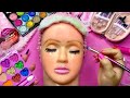 ASMR Satisfying with Unboxing &amp; Review Mannequin Makeup Pink Purple Skincare Sounds Video No talk ☆