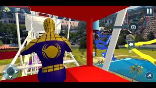 Super Hero Water Slide Uphill Park Adventure Android Gameplay #2 (SPIDERMAN RIDING A FERRIS WHEEL!) screenshot 3