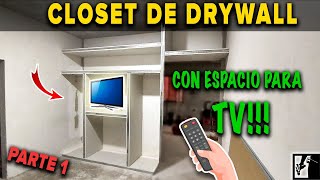 ‍❤‍ Closet para 2 personas con espacio para TV  || Drywall  Parte 1 || Los Bestauradores