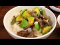 Squash and beef over rice (Hobak sogogi deopbap: 호박소고기덮밥)