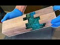 Minecraft Style Wooden LED Epoxy Lamp || Woodworking project