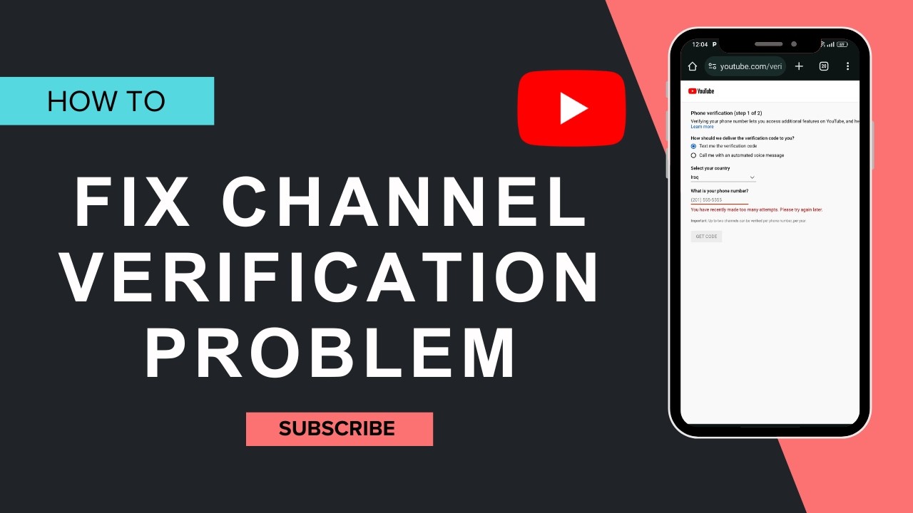 how to fix youtube channel verification problem - YouTube