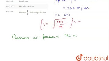 The speed of sound in air at NTP is 332 m/s. If air pressure becomes four times the normal then ...