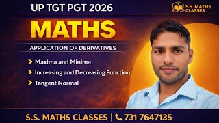 Application of Derivatives -4l UP TGT PGT GIC Maths Classes l Avadhesh Sir l#tgt#pgt#SSavadheshasir