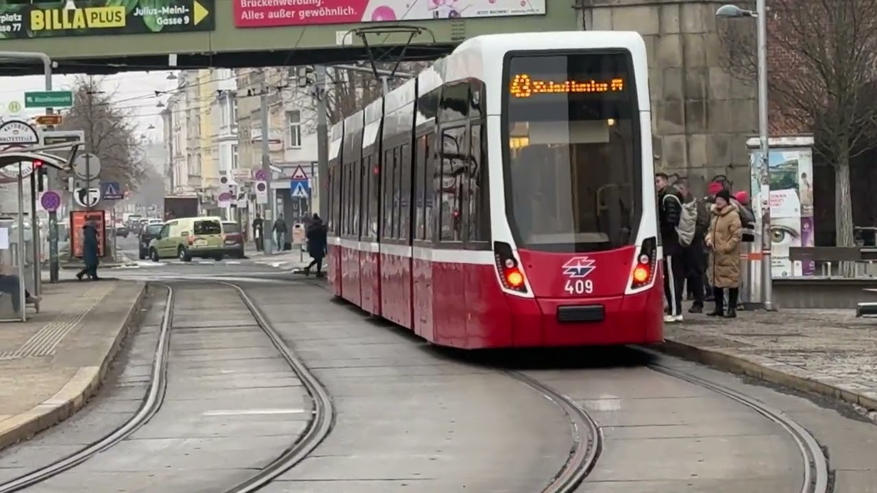 Wien Straßenbahn,  in Winter 4k UHD 