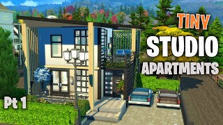 TINY studio apartment building  NO CC // The Sims 4 speed build challenge part 1 || Dibdabx