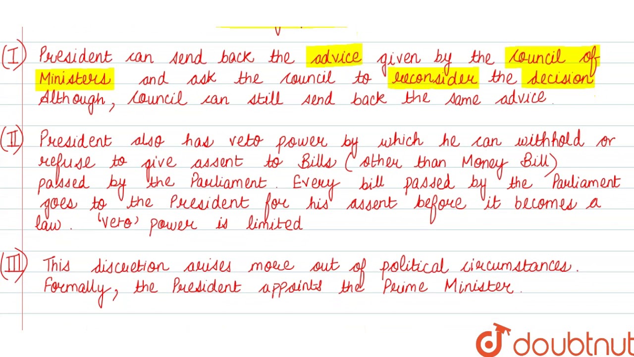 Discretionary Powers Of President Youtube