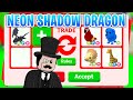 Trading 1 year old NEON SHADOW DRAGON in rich adopt me server.....