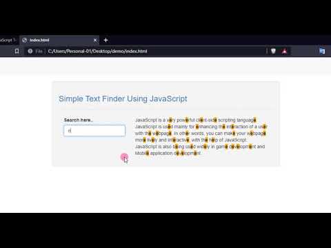 Simple Text Finder Using JavaScript Tutorial DEMO