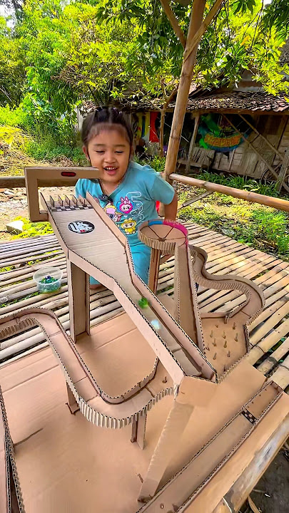 Marble racing from cardboard #creative #creation #toys #game #racing