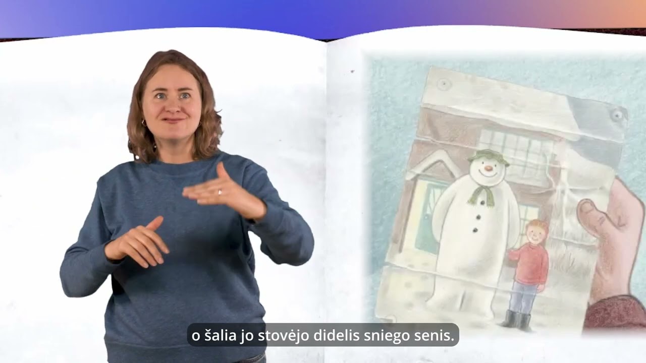Knygų apžvalgos gestų kalba: Hilary Audus, Joanna Harrison „Sniego senis ir Sniego šunelis“