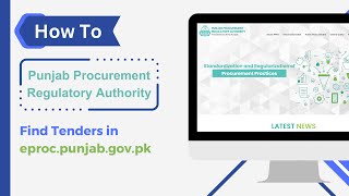 How to find tenders on Punjab Procurement Regulatory Authority (PPRA)