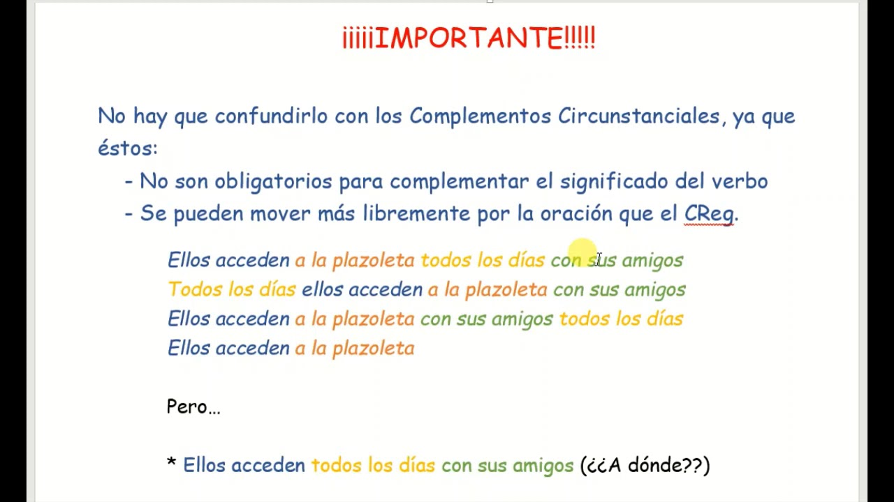2º ESO Lengua Explicación del Complemento de Régimen - YouTube