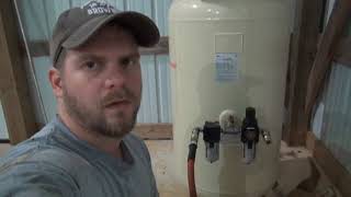 Air compressor filter regulator setup
