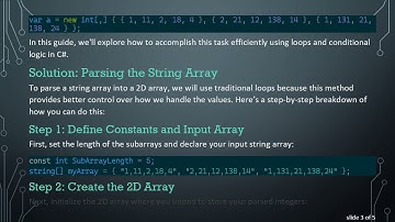 How to Parse a Comma-Separated String Array into a 2D Array in C#