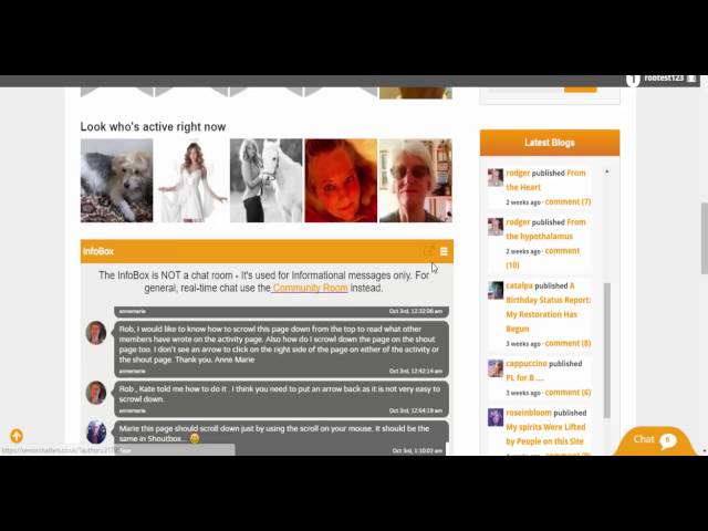 Chat room for seniors