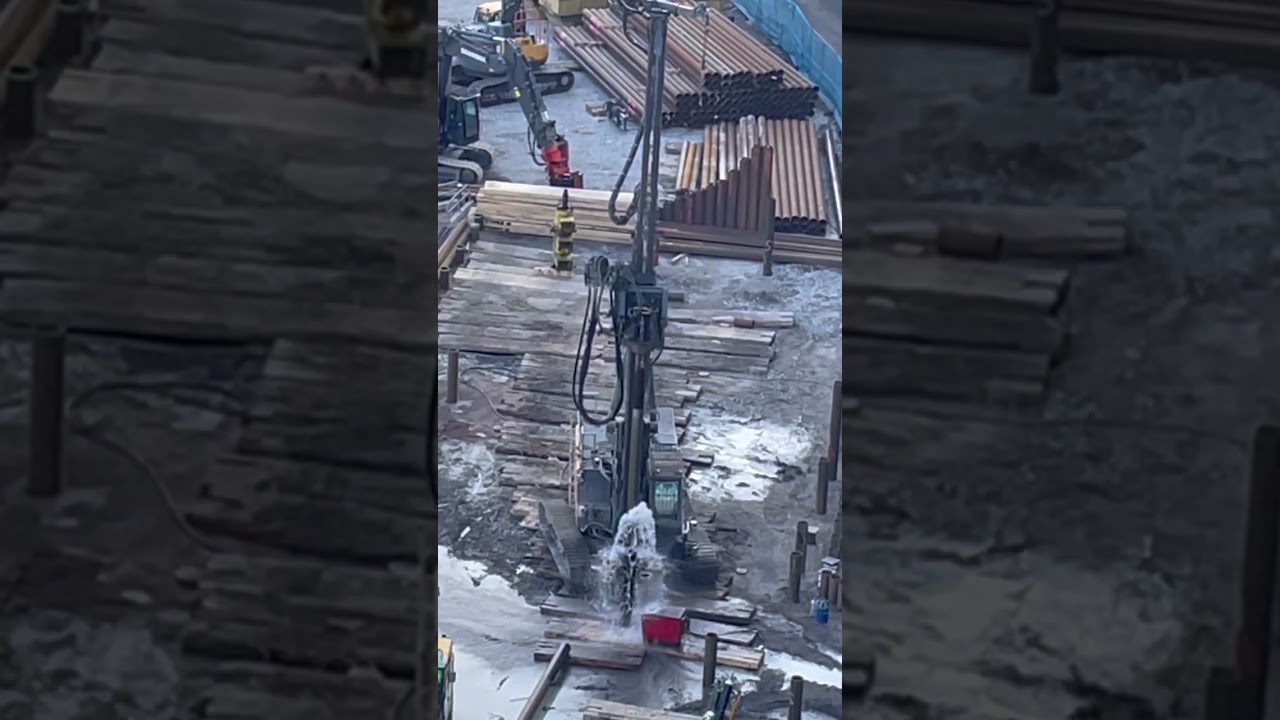 Rengör borrhål. Slussenbygget