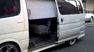 100系ハイエースに0系のパワースライドドアを移植 後付け Youtube