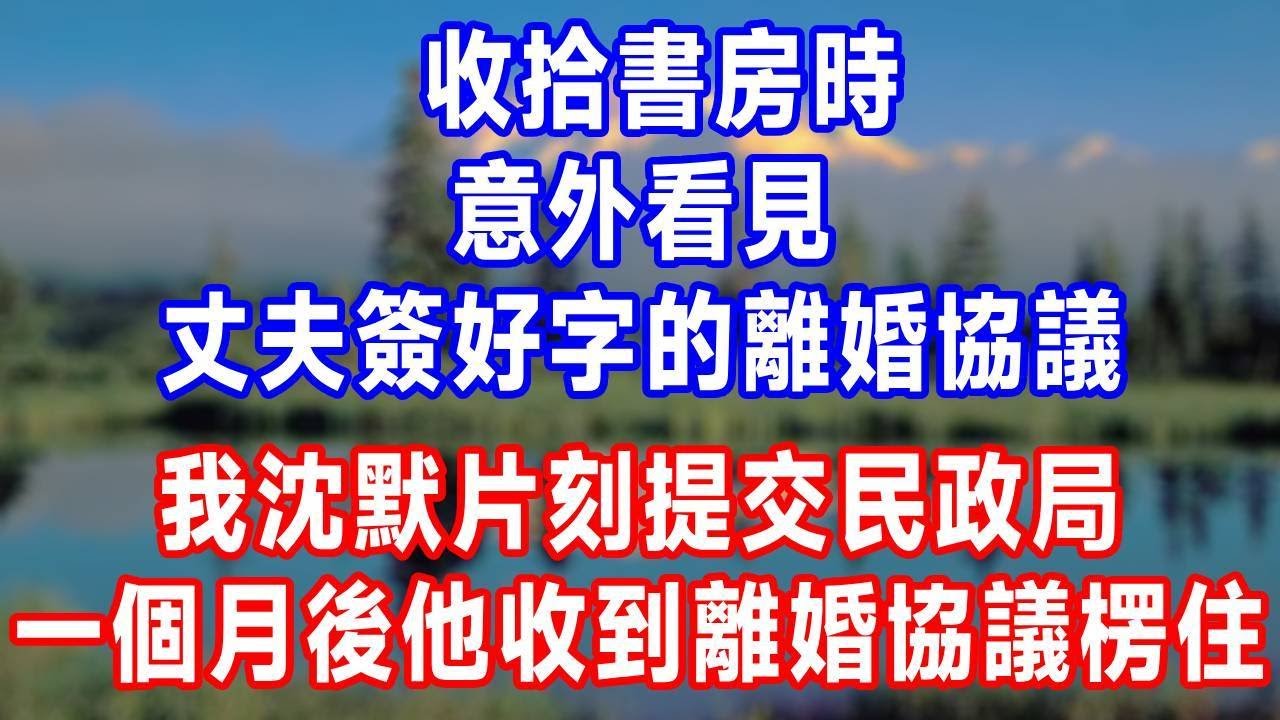 收拾書房時，意外看見丈夫簽好字的離婚協議，我沈默片刻提交民政局，一個月後他收到離婚協議當場楞住！#人生感悟 #故事分享 #故事頻道 #生活經驗 #正能量 #情感